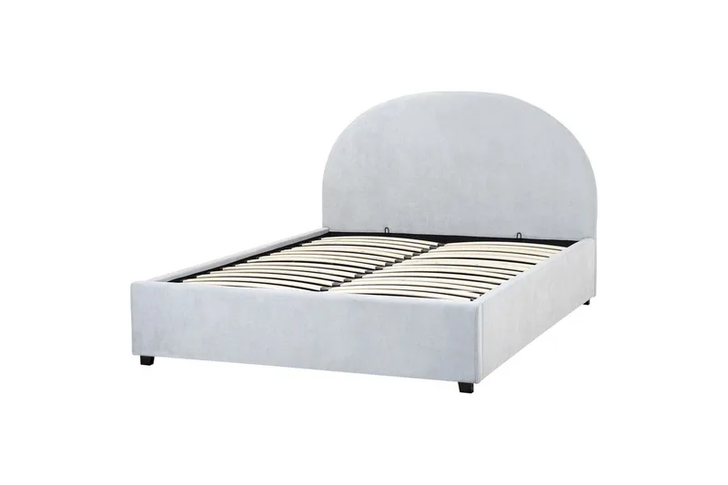 Seng med opbevaring Vaucluse - Lyseblå/polyester, Lyseblå/Polyester, Lys blå/Polyester, 140x200 cm - Møbler - Senge - Sengeramme & sengestel