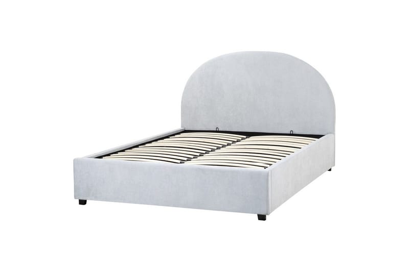 Seng med opbevaring Vaucluse - Lyseblå/polyester, Lyseblå/Polyester, Lys blå/Polyester, 140x200 cm - Møbler - Senge - Sengeramme & sengestel