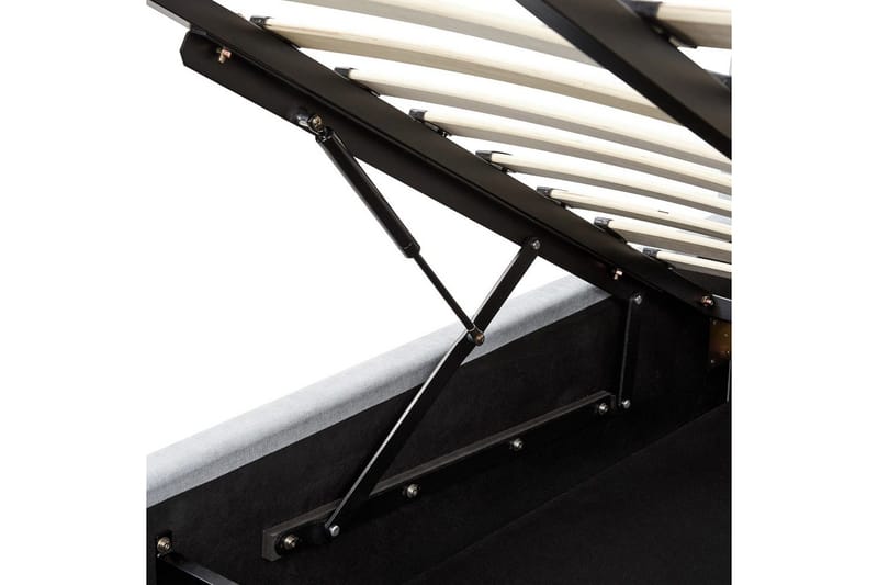 Seng med opbevaring Vaucluse - Lyseblå/polyester, Lyseblå/Polyester, Lys blå/Polyester, 160x200 cm - Møbler - Senge - Sengeramme & sengestel