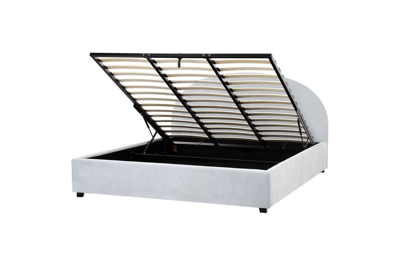 Seng med opbevaring Vaucluse - Lyseblå/polyester, Lyseblå/Polyester, Lys blå/Polyester, 180x200 cm - Møbler - Senge - Sengeramme & sengestel