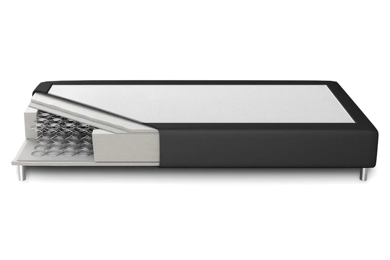 Velluto Komplet Senge med Opbevaring 180x200 med Fodgavl - Hvid Kunstlæder - Møbler - Senge - Seng med opbevaring