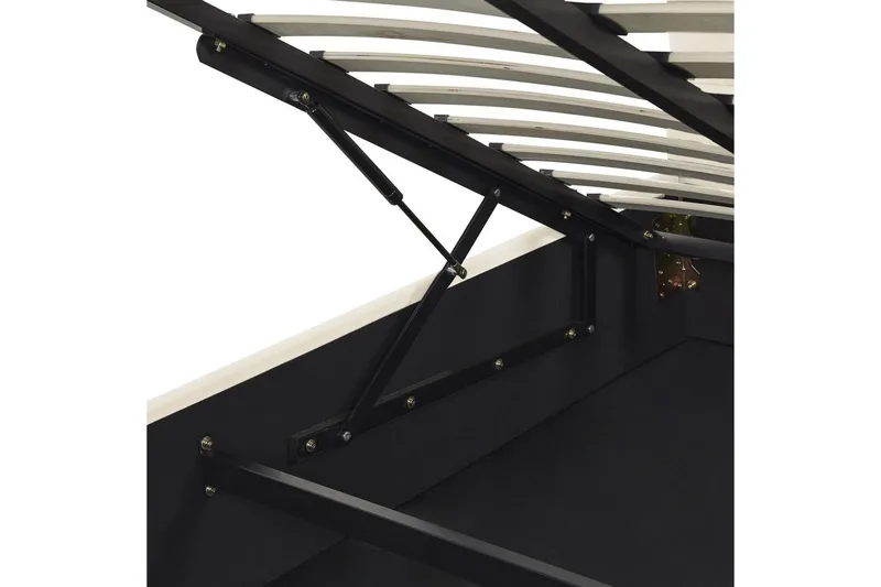 Seng med opbevaring Vincennes - Hvid, Sort, 140x200 cm - Møbler - Senge - Sengeramme & sengestel