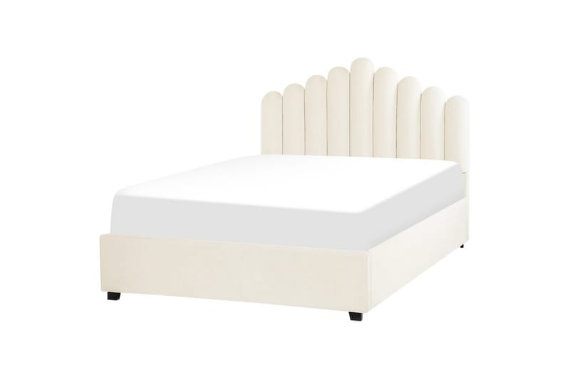 Seng med opbevaring Vincennes - Hvid, Sort, 140x200 cm - Møbler - Senge - Sengeramme & sengestel