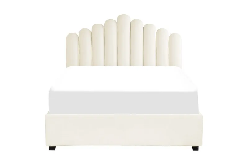 Seng med opbevaring Vincennes - Hvid, Sort, 140x200 cm - Møbler - Senge - Sengeramme & sengestel