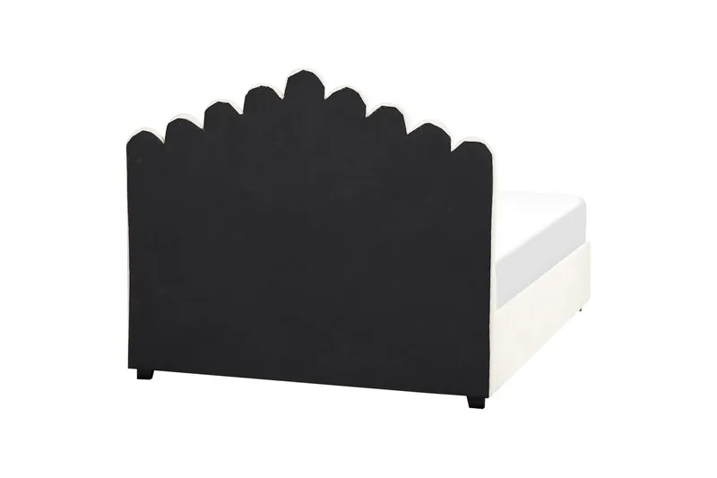 Seng med opbevaring Vincennes - Hvid, Sort, 140x200 cm - Møbler - Senge - Sengeramme & sengestel