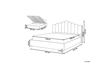Seng med opbevaring Vincennes - Hvid, Sort, 160x200 cm - Møbler - Senge - Sengeramme & sengestel