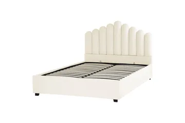 Seng med opbevaring Vincennes - Hvid, Sort, 160x200 cm - Møbler - Senge - Sengeramme & sengestel