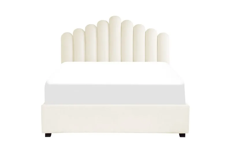 Seng med opbevaring Vincennes - Hvid, Sort, 160x200 cm - Møbler - Senge - Sengeramme & sengestel