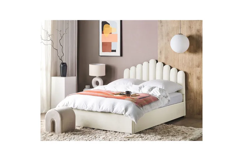 Seng med opbevaring Vincennes - Hvid, Sort, 160x200 cm - Møbler - Senge - Sengeramme & sengestel