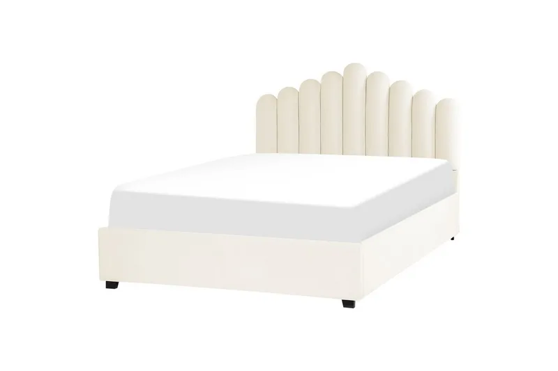 Seng med opbevaring Vincennes - Hvid, Sort, 160x200 cm - Møbler - Senge - Sengeramme & sengestel