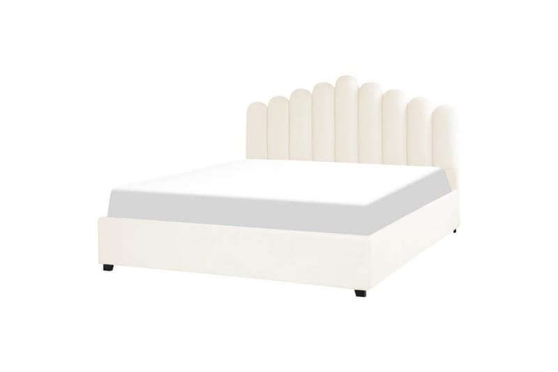 Seng med opbevaring Vincennes - Hvid, Sort, 180x200 cm - Møbler - Senge - Sengeramme & sengestel