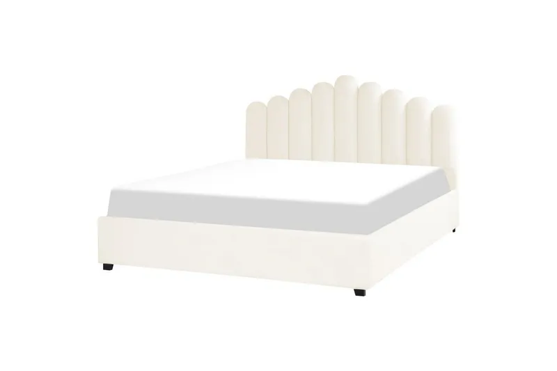 Seng med opbevaring Vincennes - Hvid, Sort, 180x200 cm - Møbler - Senge - Sengeramme & sengestel