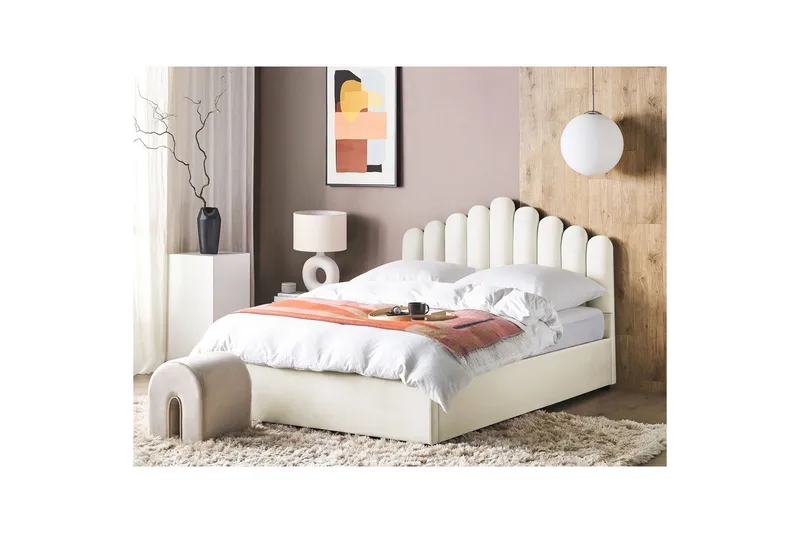 Seng med opbevaring Vincennes - Hvid, Sort, 180x200 cm - Møbler - Senge - Sengeramme & sengestel