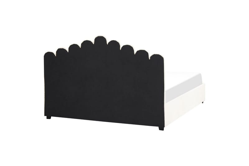 Seng med opbevaring Vincennes - Hvid, Sort, 180x200 cm - Møbler - Senge - Sengeramme & sengestel