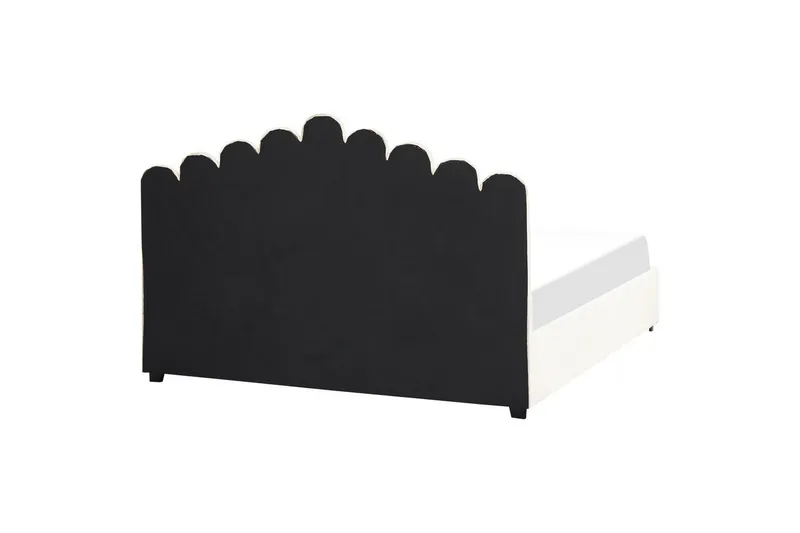 Seng med opbevaring Vincennes - Hvid, Sort, 180x200 cm - Møbler - Senge - Sengeramme & sengestel