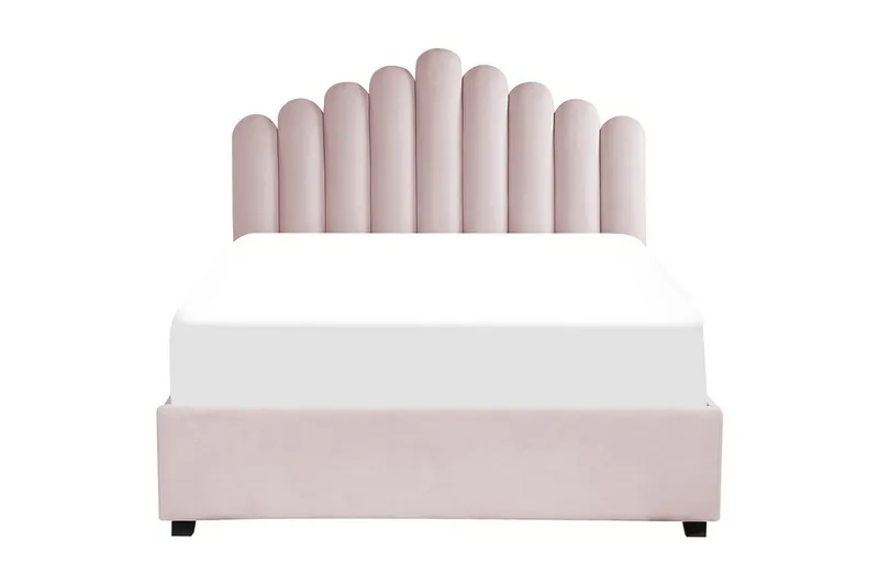 Seng med opbevaring Vincennes - Rosa, Sort, 140x200 cm - Møbler - Senge - Sengeramme & sengestel