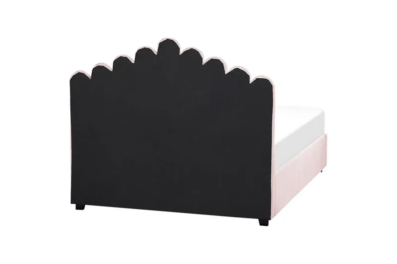 Seng med opbevaring Vincennes - Rosa, Sort, 140x200 cm - Møbler - Senge - Sengeramme & sengestel