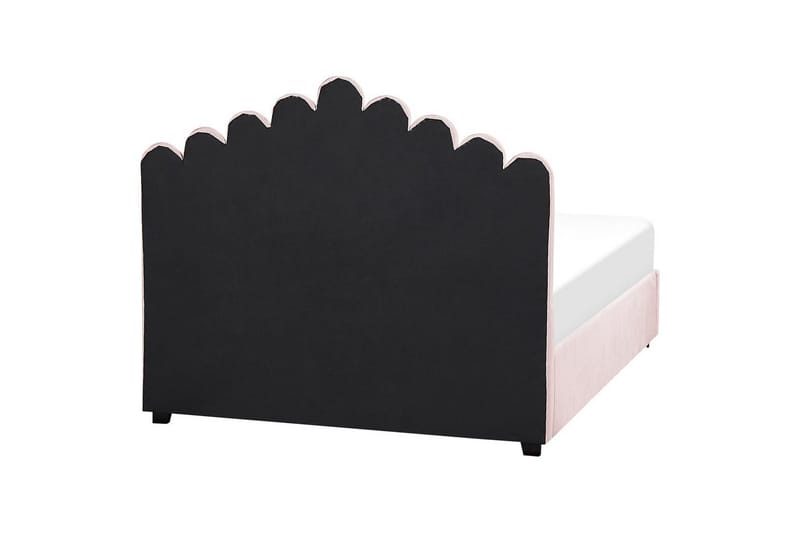 Seng med opbevaring Vincennes - Rosa, Sort, 140x200 cm - Møbler - Senge - Sengeramme & sengestel