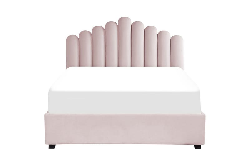 Seng med opbevaring Vincennes - Rosa, Sort, 160x200 cm - Møbler - Senge - Sengeramme & sengestel