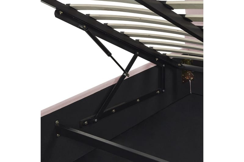 Seng med opbevaring Vincennes - Rosa, Sort, 160x200 cm - Møbler - Senge - Sengeramme & sengestel
