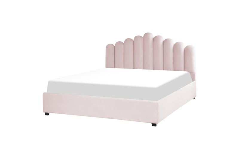 Seng med opbevaring Vincennes - Rosa, Sort, 180x200 cm - Møbler - Senge - Sengeramme & sengestel