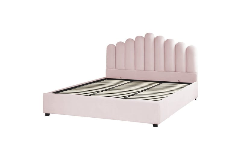 Seng med opbevaring Vincennes - Rosa, Sort, 180x200 cm - Møbler - Senge - Sengeramme & sengestel