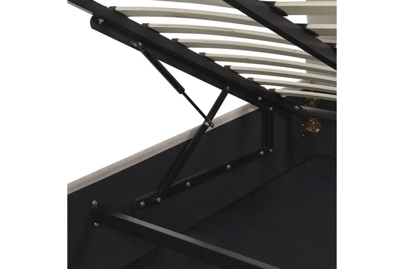 Seng med opbevaring Vincennes - Taupe, sort, 140x200 cm - Møbler - Senge - Sengeramme & sengestel