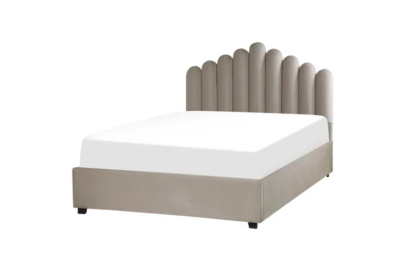 Seng med opbevaring Vincennes - Taupe, sort, 140x200 cm - Møbler - Senge - Sengeramme & sengestel