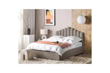 Seng med opbevaring Vincennes - Taupe, sort, 160x200 cm - Møbler - Senge - Sengeramme & sengestel