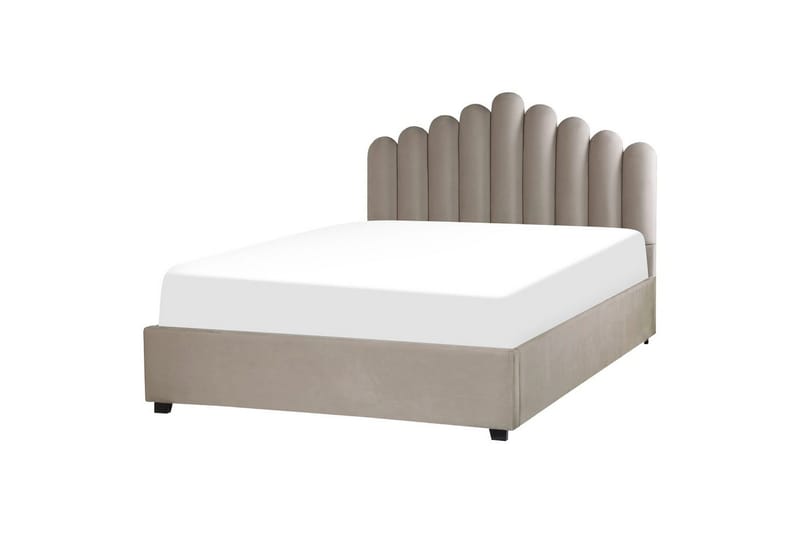 Seng med opbevaring Vincennes - Taupe, sort, 160x200 cm - Møbler - Senge - Sengeramme & sengestel