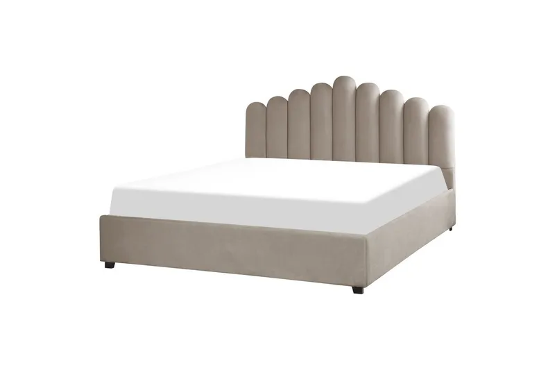 Seng med opbevaring Vincennes - Taupe, sort, 180x200 cm - Møbler - Senge - Sengeramme & sengestel