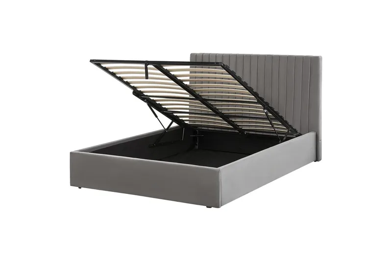 Seng med opbevaring Vion, Grå, 140x200 cm