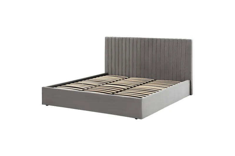 Seng med opbevaring Vion - Grå, 180x200 cm - Møbler - Senge - Sengeramme & sengestel