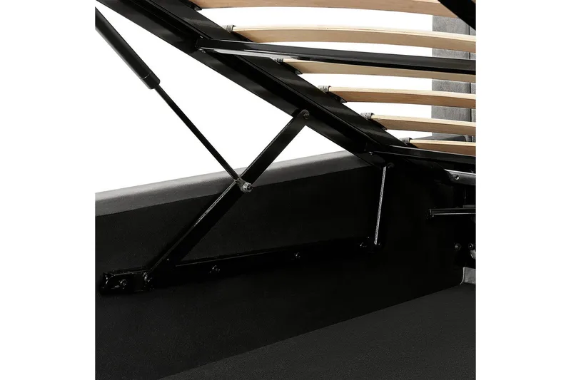 Seng med opbevaring Vion - Grå, 180x200 cm - Møbler - Senge - Sengeramme & sengestel