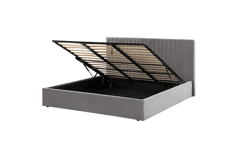 Seng med opbevaring Vion, Grå, 180x200 cm