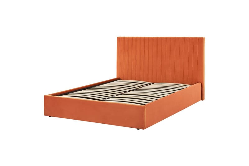 Seng med opbevaring Vion - Orange, 160x200 cm - Møbler - Senge - Sengeramme & sengestel