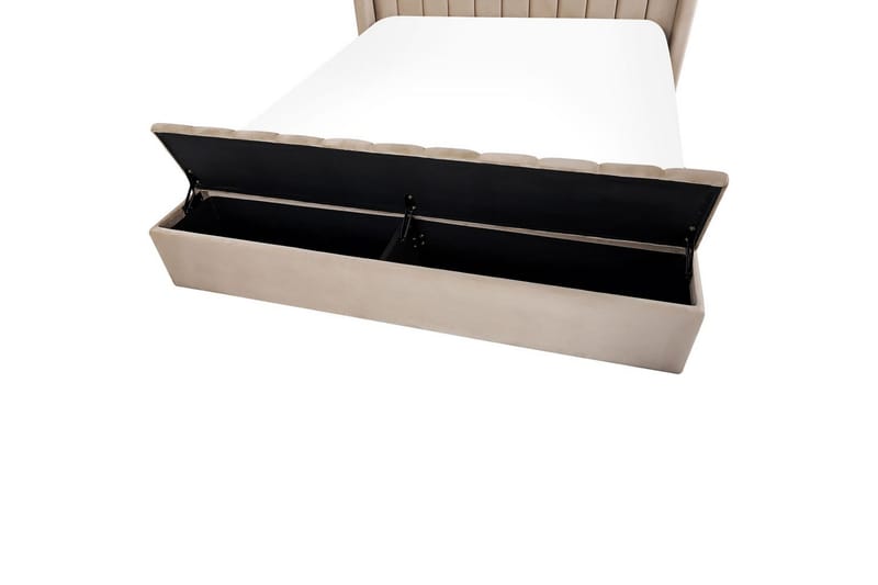 Seng med opbevaringsbænk Noyers - Beige, 180x200 cm - Møbler - Senge - Sengeramme & sengestel