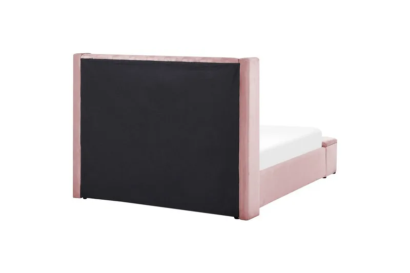 Seng med opbevaringsbænk Noyers - Rosa, 140x200 cm - Møbler - Senge - Sengeramme & sengestel