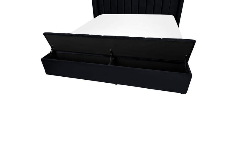 Seng med opbevaringsbænk Noyers - Sort, 180x200 cm - Møbler - Senge - Sengeramme & sengestel