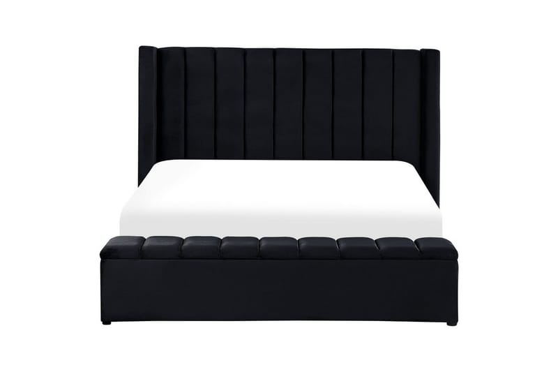 Seng med opbevaringsbænk Noyers - Sort, 180x200 cm - Møbler - Senge - Sengeramme & sengestel