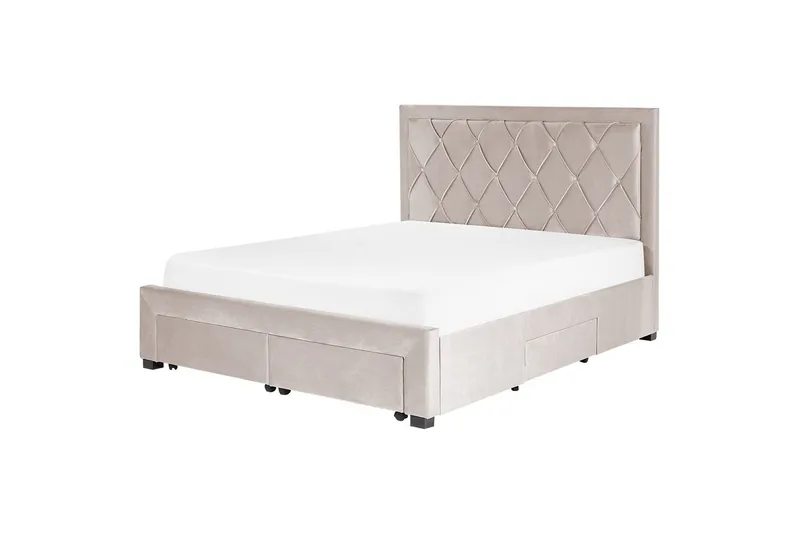 Seng med opbevaringsskuffer Lievin - Beige, 160x200 cm - Møbler - Senge - Sengeramme & sengestel