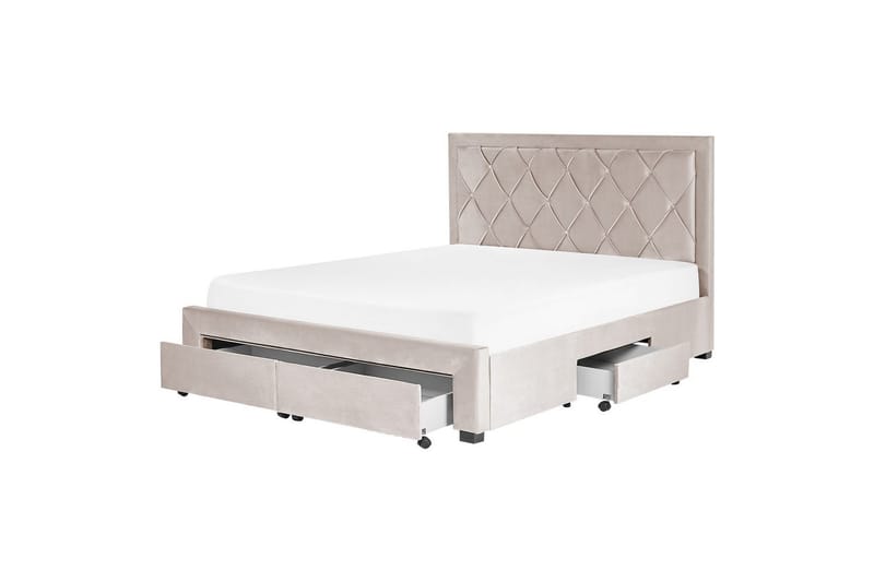 Seng med opbevaringsskuffer Lievin - Beige, 160x200 cm - Møbler - Senge - Sengeramme & sengestel