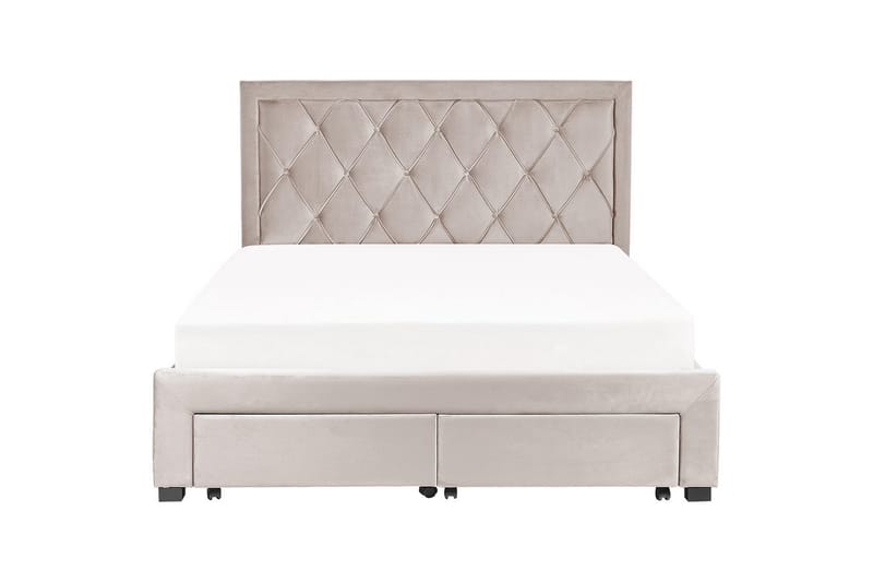 Seng med opbevaringsskuffer Lievin - Beige, 160x200 cm - Møbler - Senge - Sengeramme & sengestel