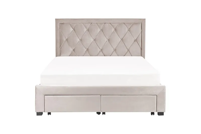Seng med opbevaringsskuffer Lievin - Beige, 160x200 cm - Møbler - Senge - Sengeramme & sengestel