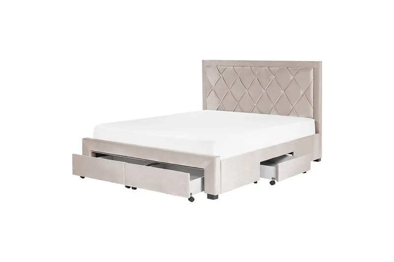 Seng med opbevaringsskuffer Lievin - Beige, 160x200 cm - Møbler - Senge - Sengeramme & sengestel
