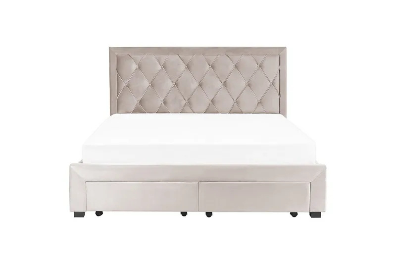 Seng med opbevaringsskuffer Lievin - Beige, 180x200 cm - Møbler - Senge - Sengeramme & sengestel
