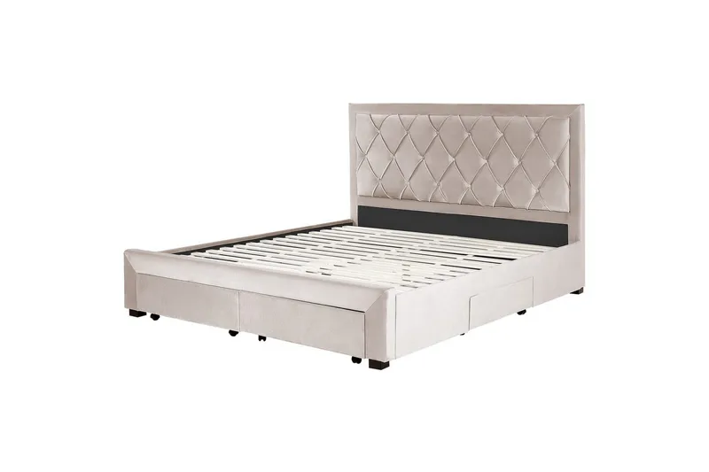 Seng med opbevaringsskuffer Lievin - Beige, 180x200 cm - Møbler - Senge - Sengeramme & sengestel