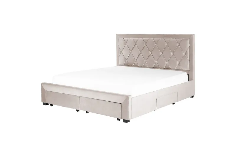 Seng med opbevaringsskuffer Lievin - Beige, 180x200 cm - Møbler - Senge - Sengeramme & sengestel