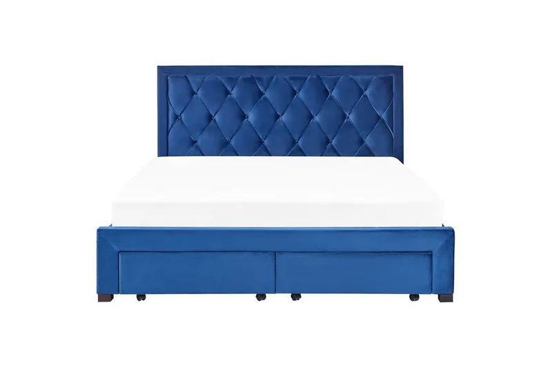 Seng med opbevaringsskuffer Lievin - Blå, 180x200 cm - Møbler - Senge - Sengeramme & sengestel