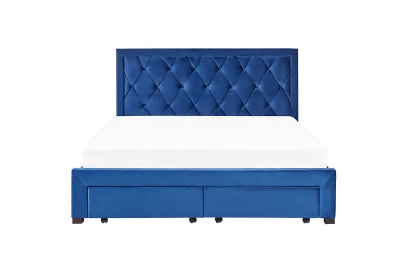 Seng med opbevaringsskuffer Lievin - Blå, 180x200 cm - Møbler - Senge - Sengeramme & sengestel